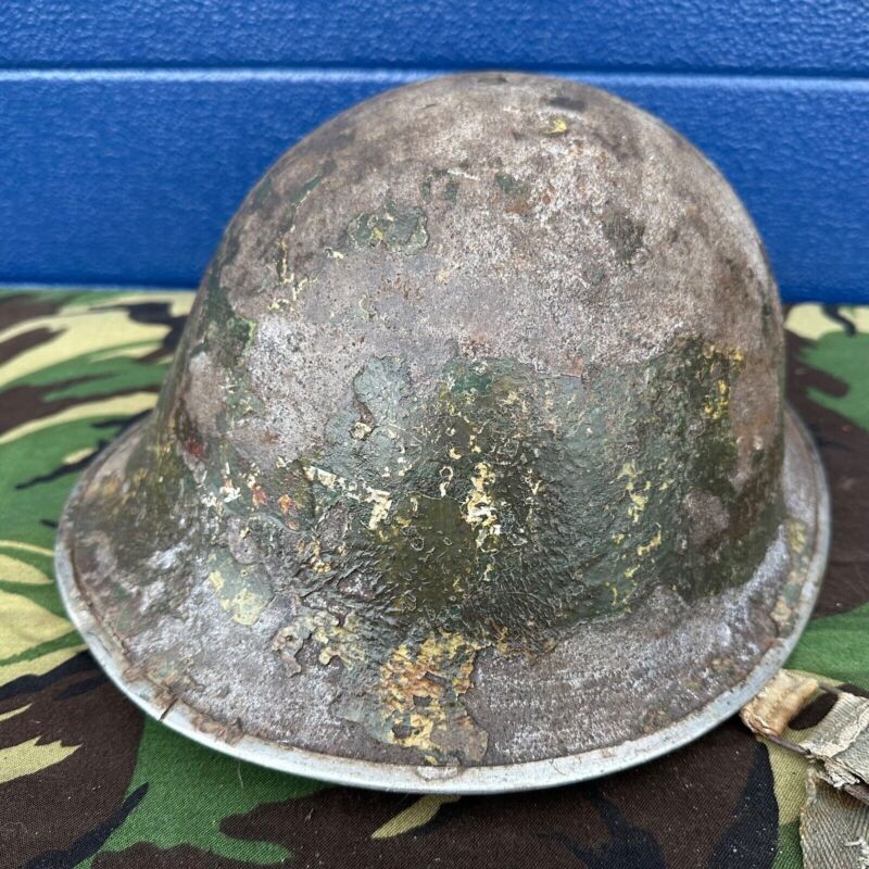 WW2 Canadian Army Mk3 Turtle Helmet - Original Helmet Shell - High Rivet - The Militaria Shop
