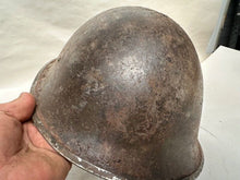 Load image into Gallery viewer, Mk3 Canadian / British Army Original WW2 Turtle Helmet High Rivet - The Militaria Shop