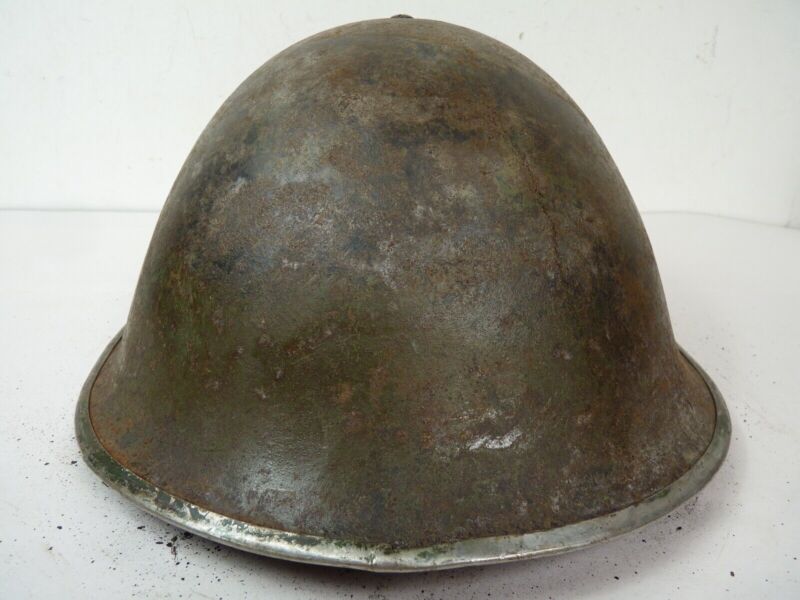 Original Mk3 Canadian / British Army WW2 Turtle Helmet High Rivet - The Militaria Shop