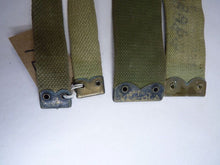 Load image into Gallery viewer, Original WW2 Pattern British Army L Straps Pair - 37 Pattern Webbing Haversack - The Militaria Shop