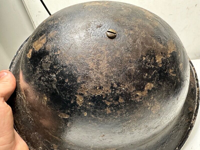 WW2 British / South African Army Mk2 Brodie Combat Helmet - Complete w/Liner - The Militaria Shop