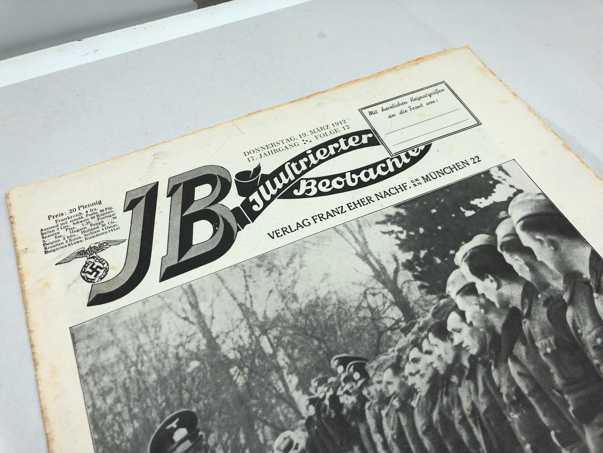 JB Juustrierter Beobachter NSDAP Magazine Original WW2 German - 19th March 1942 - The Militaria Shop