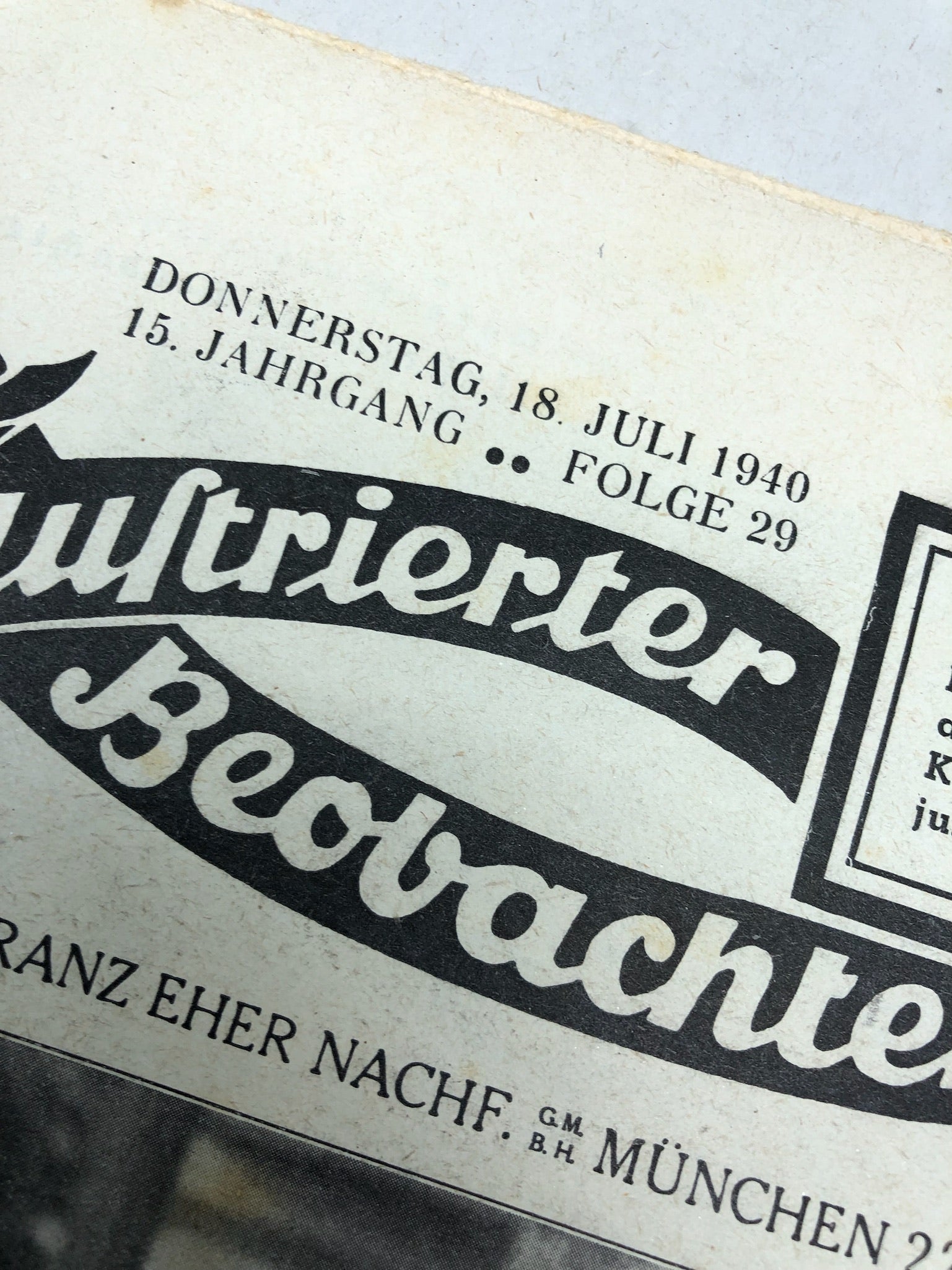 JB Juustrierter Beobachter NSDAP Magazine Original WW2 German - 18th July 1940 - The Militaria Shop