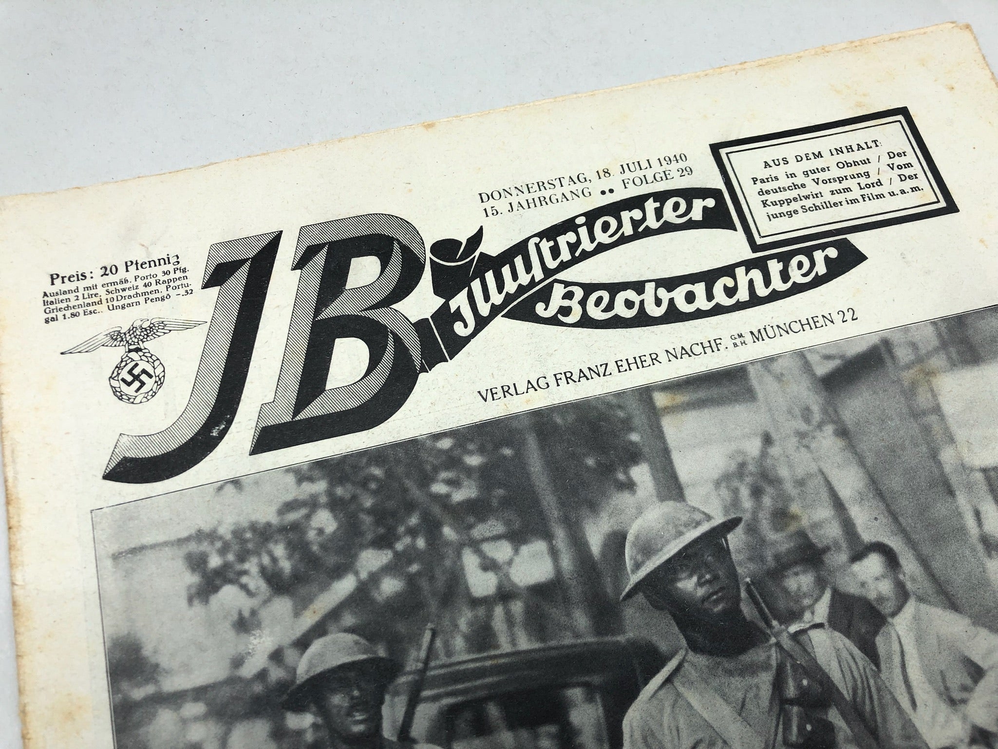 JB Juustrierter Beobachter NSDAP Magazine Original WW2 German - 18th July 1940 - The Militaria Shop