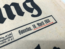 Charger l'image dans la galerie, Original WW2 German Political Newspaper - 10th April 1938