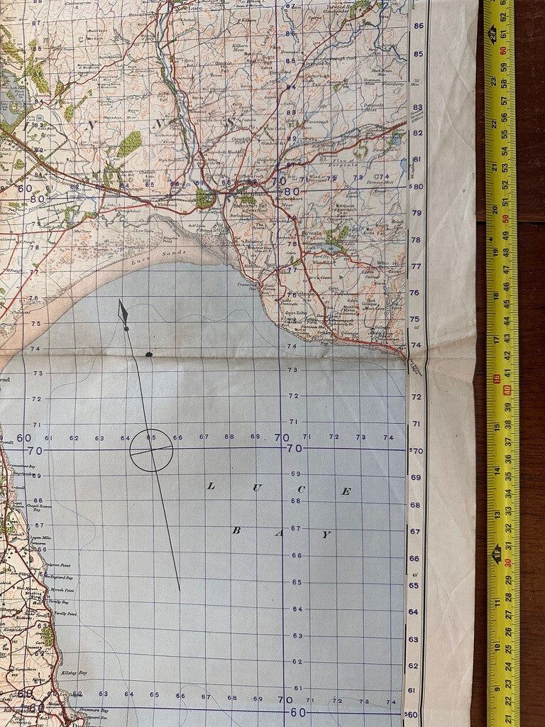 Original WW2 British Army GSGS Map of Scotland - Stranraer - The Militaria Shop
