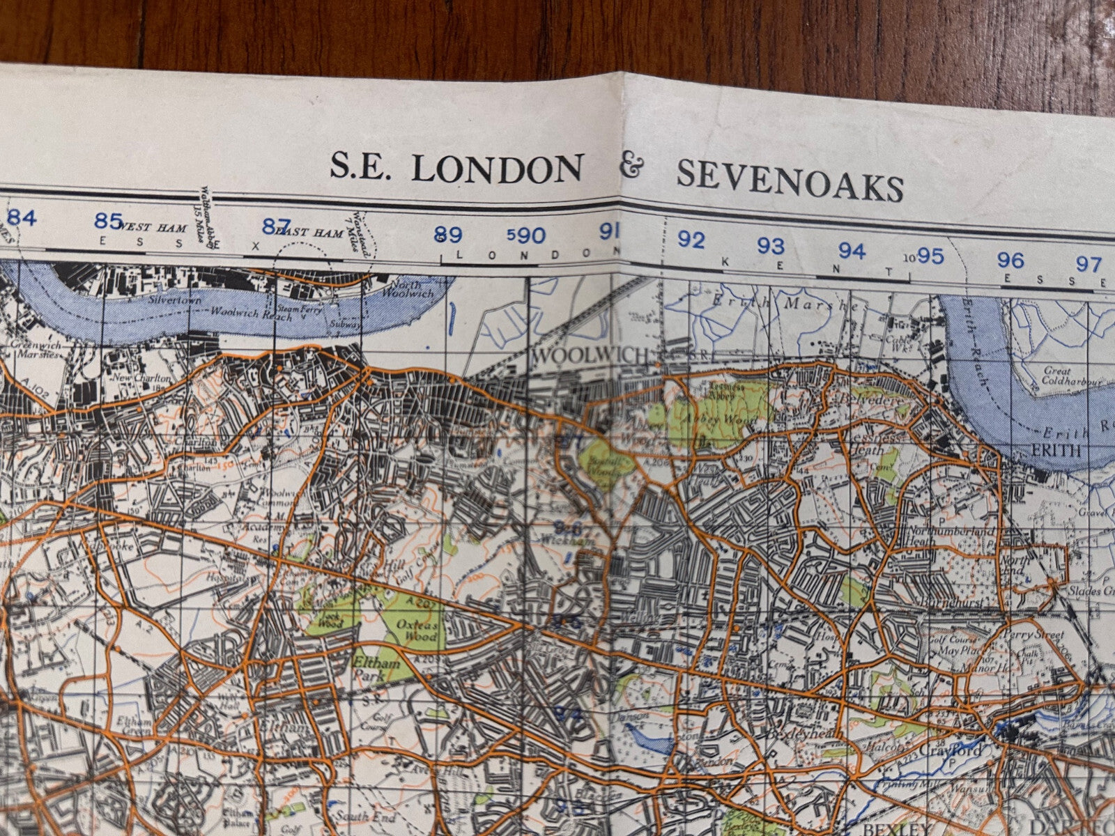 Original WW2 British Army GSGS OS Map of England - N.E London & Sevenoaks - The Militaria Shop