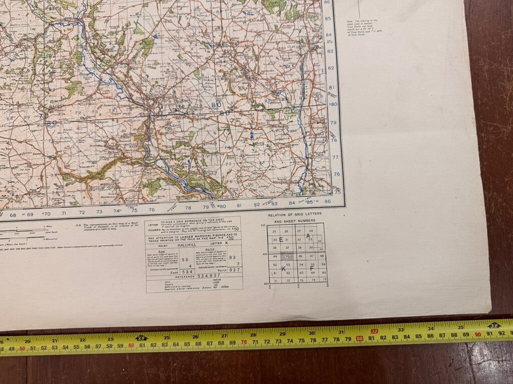 Original WW2 British Army GSGS OS Map of England - Buxton & Matlock - The Militaria Shop