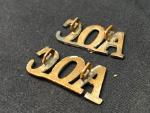 Load image into Gallery viewer, Original WW1 British Army Brass Shoulder Titles - Army Ordnance Corps AOC - The Militaria Shop
