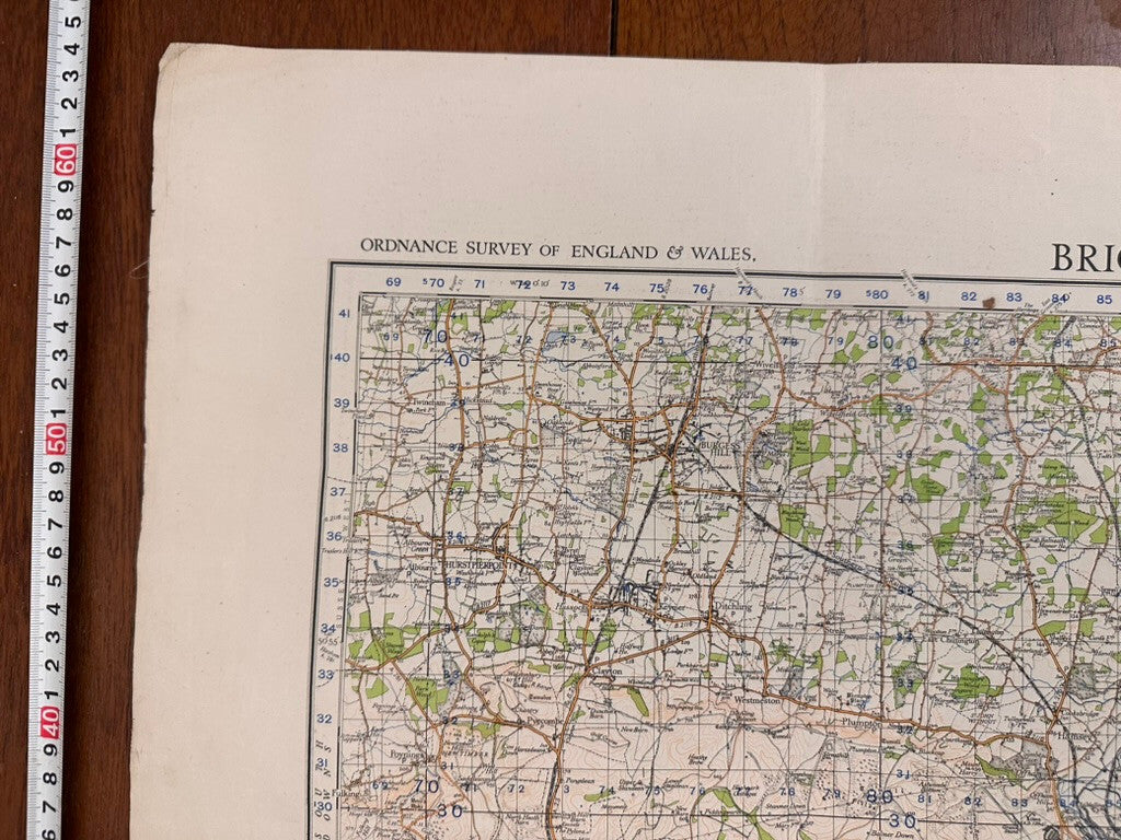 Original WW2 British Army GSGS OS Map of England - Brighton & Eastbourne - The Militaria Shop