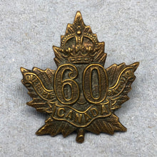 Load image into Gallery viewer, Original WW2 Canadian Army 60th (Montreal) Infantry Battalion CEF Collar Badge - The Militaria Shop