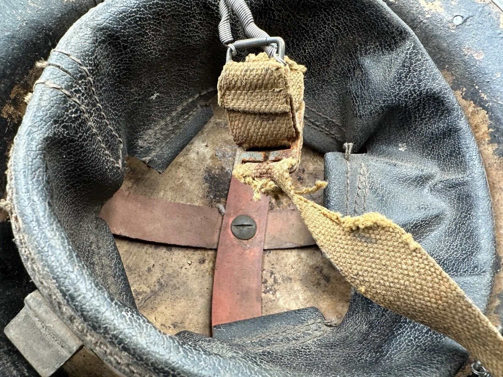 Original WW2 British Style South African Mk2 Army Combat Helmet & Liner - The Militaria Shop