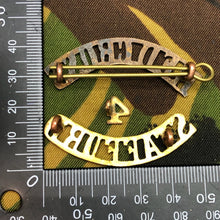 Load image into Gallery viewer, Original WW1 British Army Red Cross Shoulder Title - Stafford - The Militaria Shop