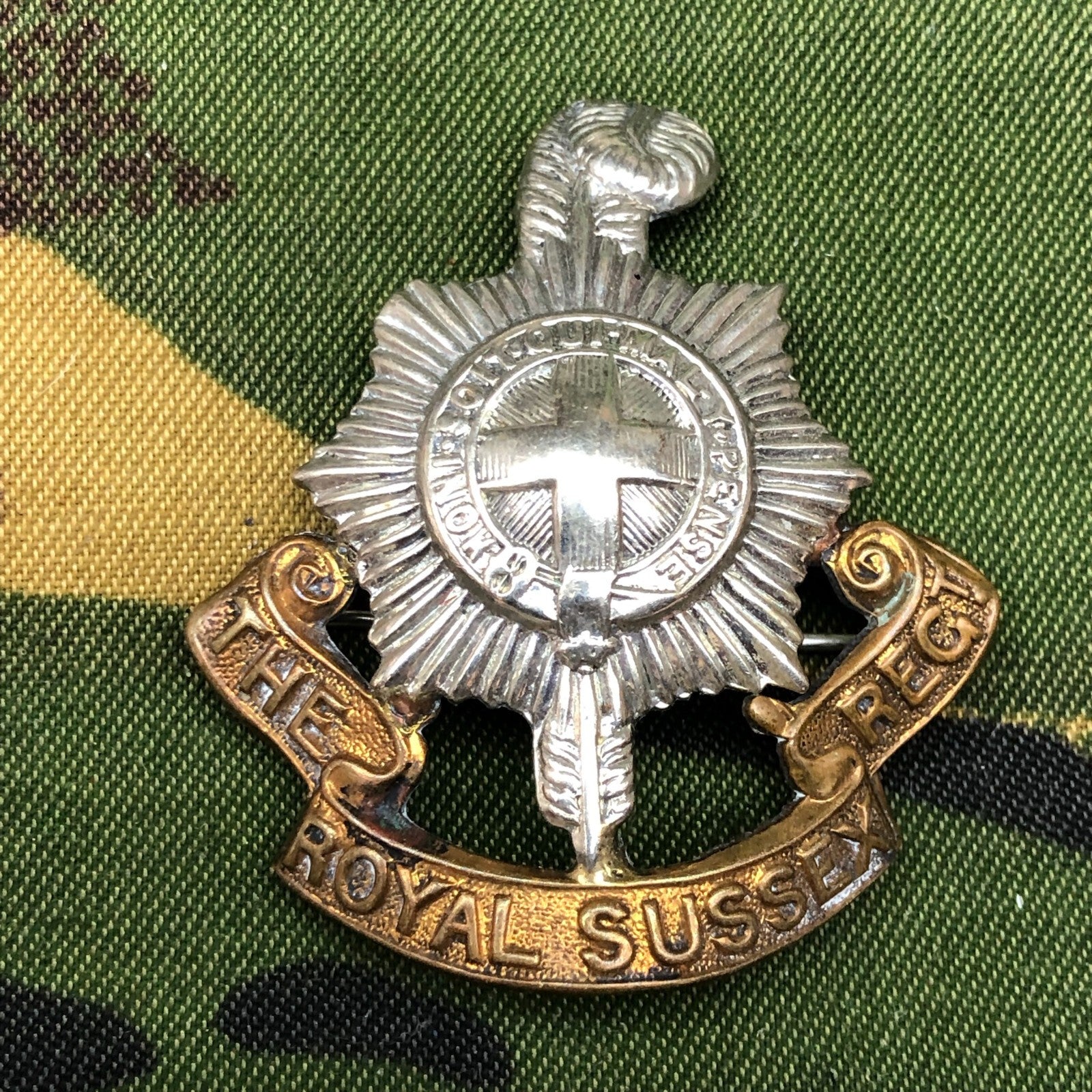 Original WW2 British Army Sweetheart Brooch Badge - The Royal Sussex Regiment - The Militaria Shop