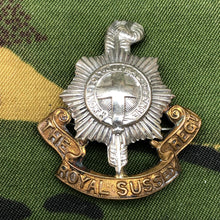 Load image into Gallery viewer, Original WW2 British Army Sweetheart Brooch Badge - The Royal Sussex Regiment - The Militaria Shop