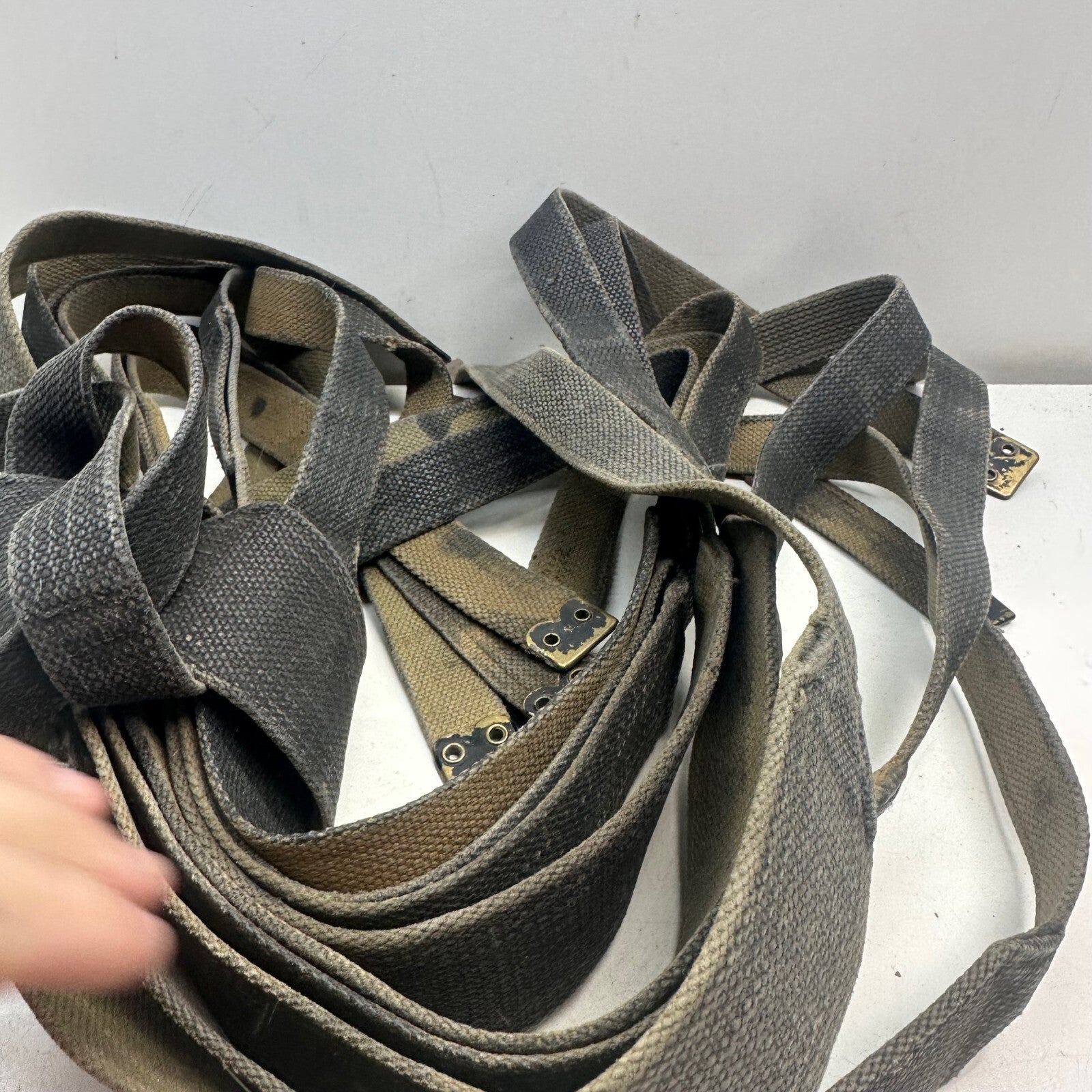 Bulk Lot of 10 WW2 British Army 37 Pattern Shoulder Straps - The Militaria Shop