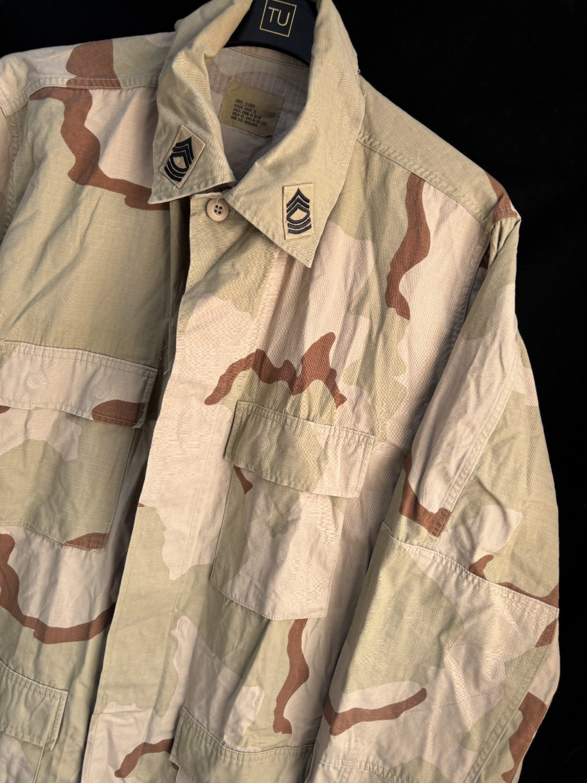 Gulf War US Army DCU Camouflaged Combat Field Coat/Jacket - Large/X-Long - The Militaria Shop