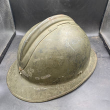 Load image into Gallery viewer, Original WW2 French Army M1926 Adrian Helmet Complete with Liner & Chinstrap - The Militaria Shop