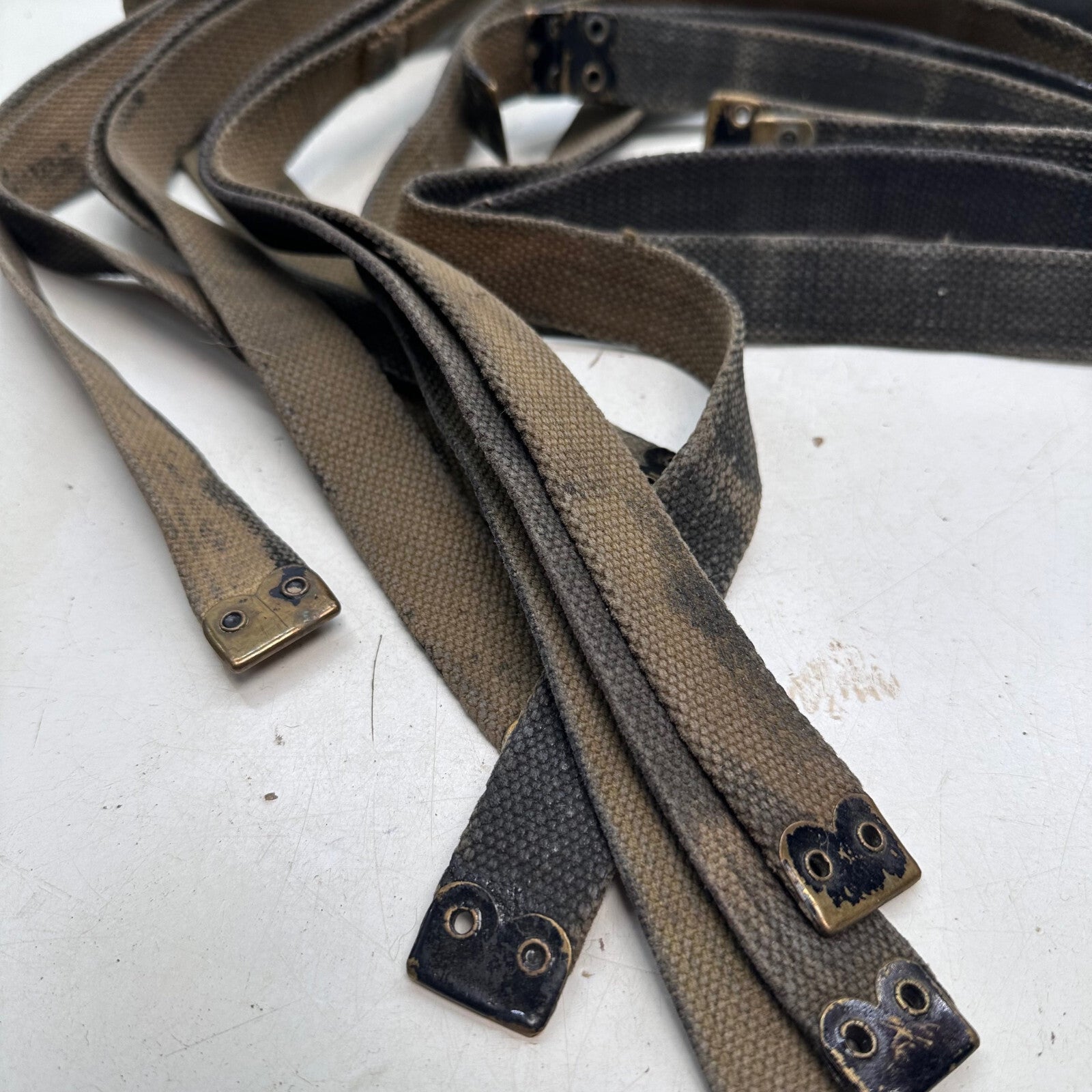 Bulk Lot of 10 WW2 British Army 37 Pattern Shoulder Straps - The Militaria Shop