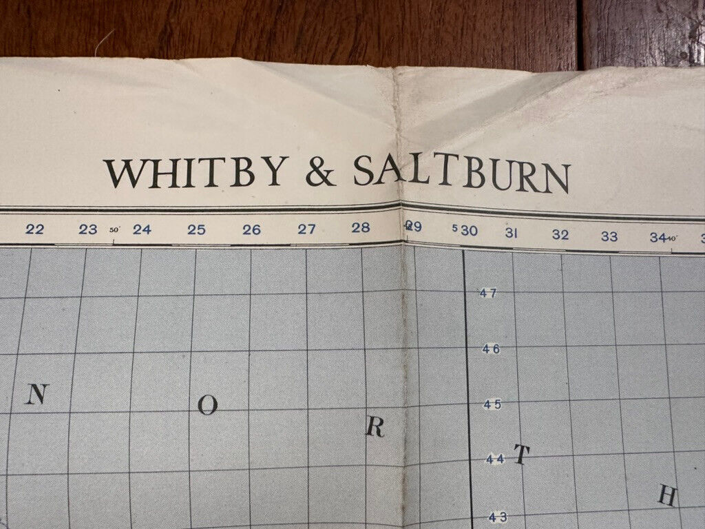 Original WW2 British Army GSGS OS Map of Great Britain - Whitby & Saltburn - The Militaria Shop