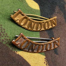 Load image into Gallery viewer, Original WW1 British Army Red Cross Shoulder Titles - London - The Militaria Shop