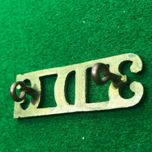 Load image into Gallery viewer, Original WW2 British Army Brass Shoulder Title - 3rd Dragoon Guards - The Militaria Shop