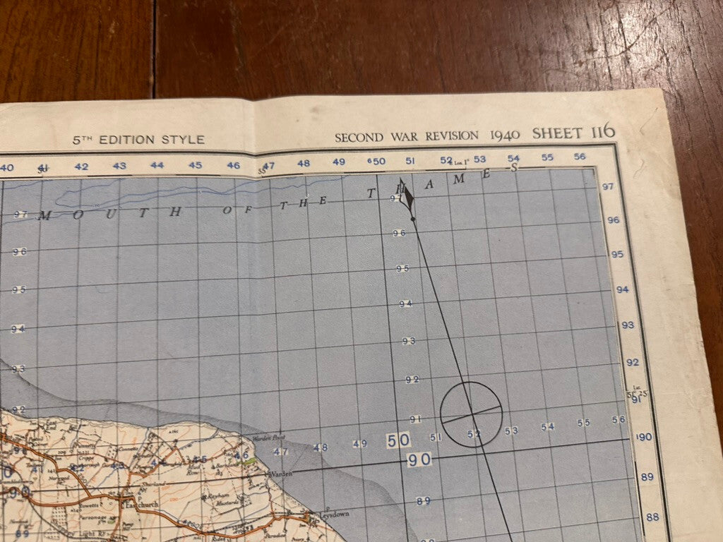 Original WW2 British Army GSGS OS Map England - Chatham & Maidstone - The Militaria Shop