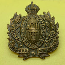Load image into Gallery viewer, Original WW1 British Army Cap Badge - 18th Hussars (Princess of Wales's) - The Militaria Shop