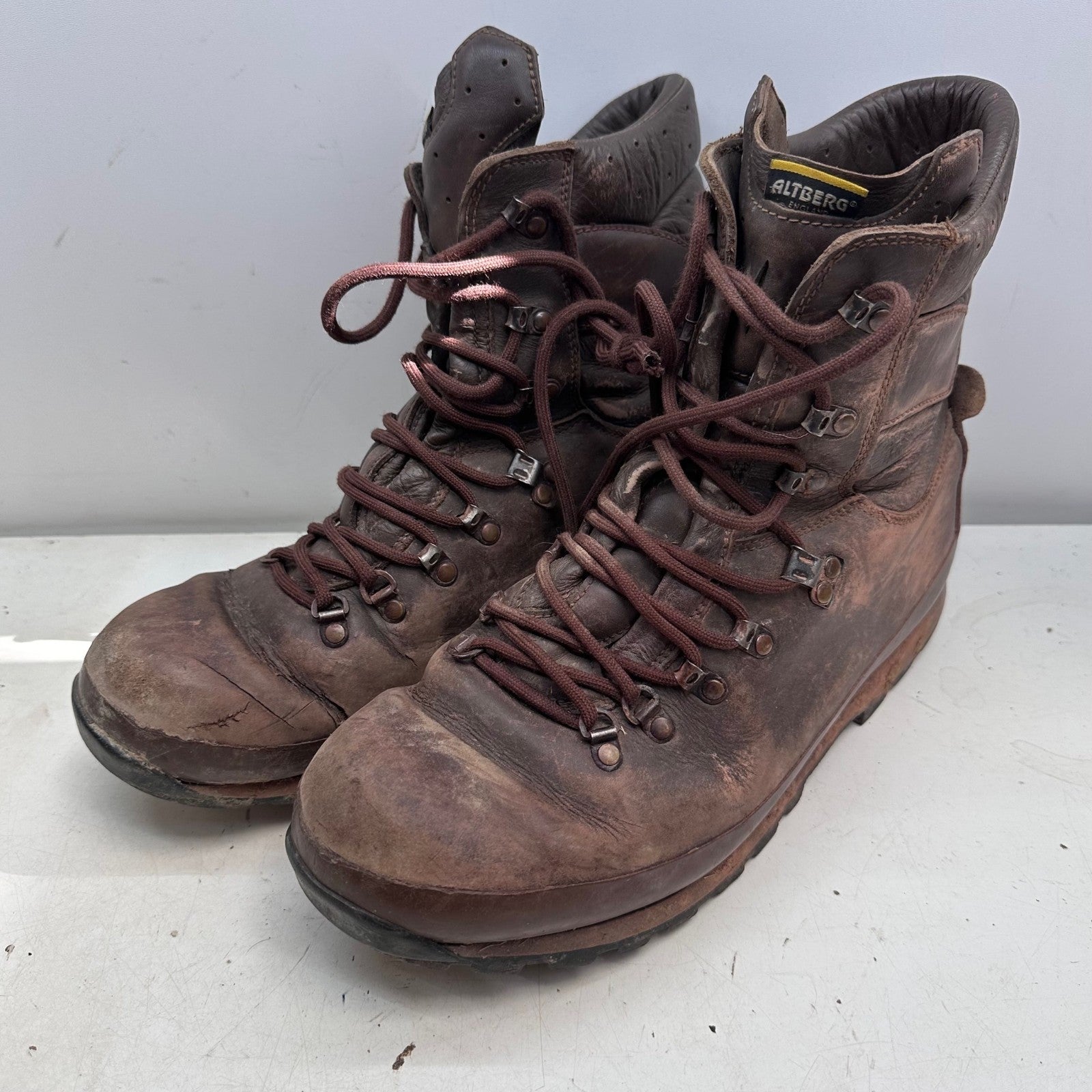 Brown Leather Boots Altberg Defender Wide British Army Surplus