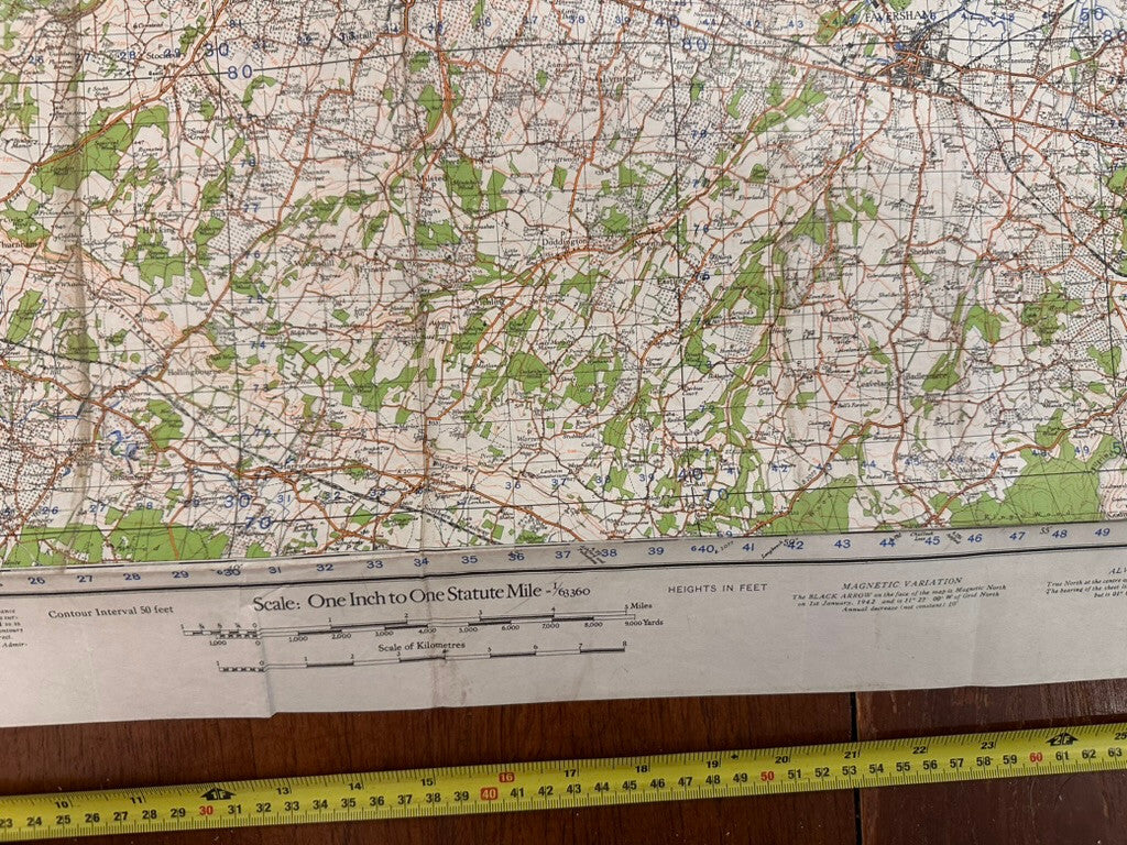 Original WW2 British Army GSGS OS Map England - Chatham & Maidstone - The Militaria Shop