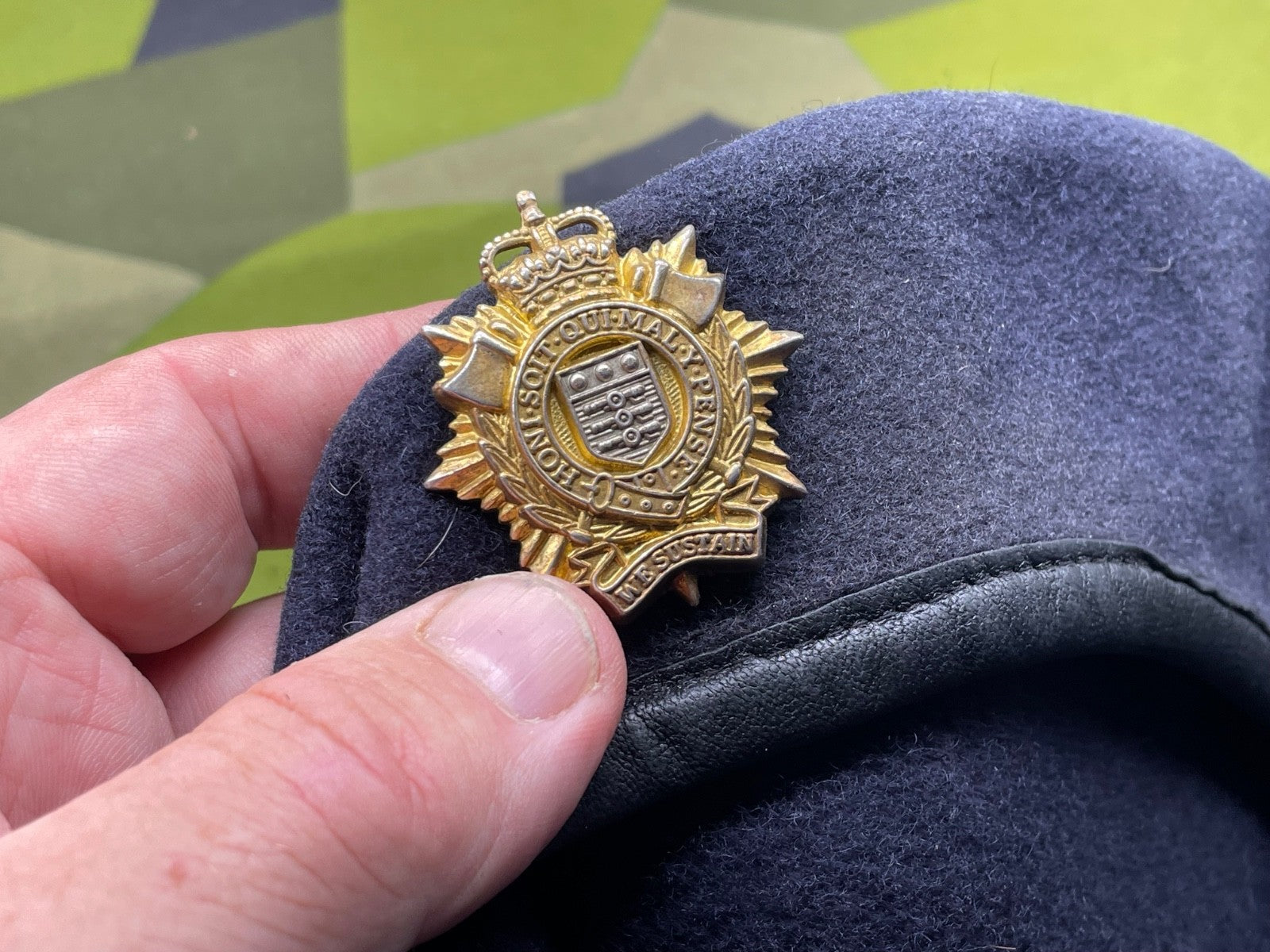 Original British Army Logistics Corps Beret with Badge - 54cm - The Militaria Shop