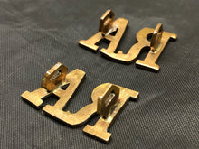 Load image into Gallery viewer, Original WW1 British Army Brass Shoulder Titles - Royal Artillery RA - The Militaria Shop