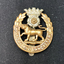 Load image into Gallery viewer, Genuine WW2 British Army Brass Cap Badge - York and Lancaster Regiment - The Militaria Shop