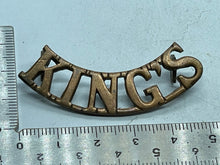 Lade das Bild in den Galerie-Viewer, Original WW1 British Army King's Regiment Shoulder Title - The Militaria Shop