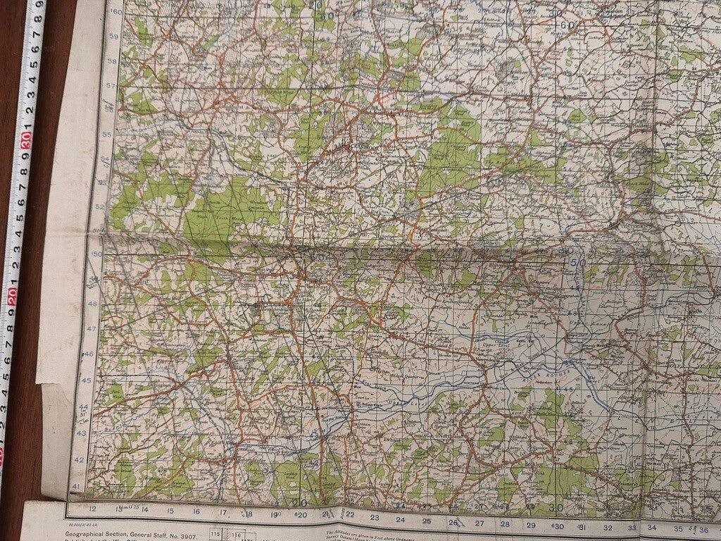 Original WW2 British Army GSGS OS Map of Great Britain - Weald of Kent - The Militaria Shop