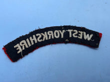 Load image into Gallery viewer, Original WW2 British Army West Yorkshire Regiment Shoulder Title - The Militaria Shop