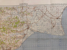 Load image into Gallery viewer, Original WW2 British Army GSGS OS Map of Great Britain - Hastings - The Militaria Shop