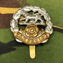 Load image into Gallery viewer, Original WW2 British Cap Badge - Royal Hampshire Regiment - The Militaria Shop