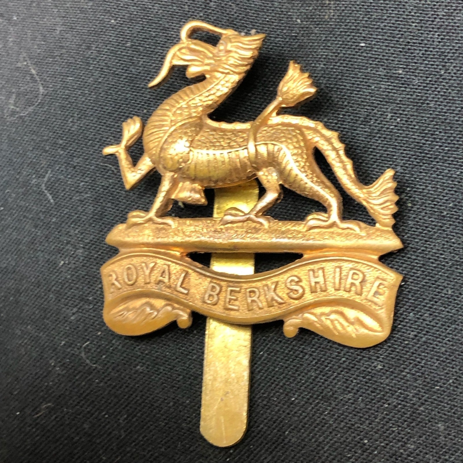 Genuine WW2 British Army Brass Cap Badge - Royal Berkshire Regiment - The Militaria Shop