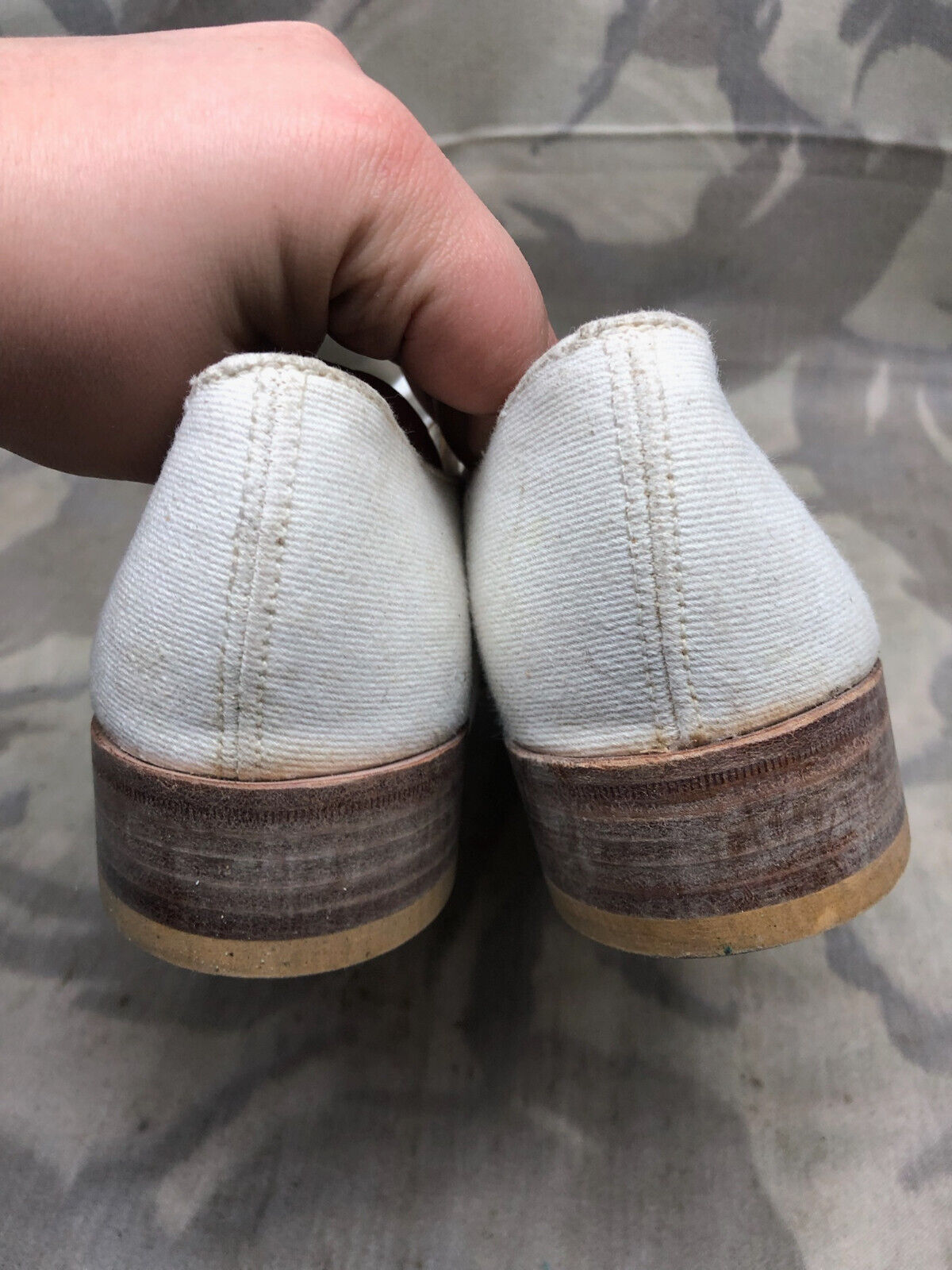 Genuine British Army Women's White Summer Shoes - WW2 Pattern - Size UK 3 M - The Militaria Shop