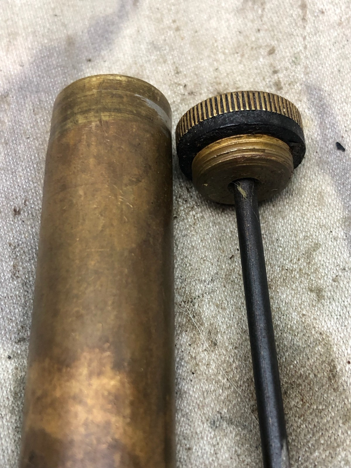 Original WW1 British Army SMLE Enfield Brass Oil Bottle - EFD Marked - The Militaria Shop