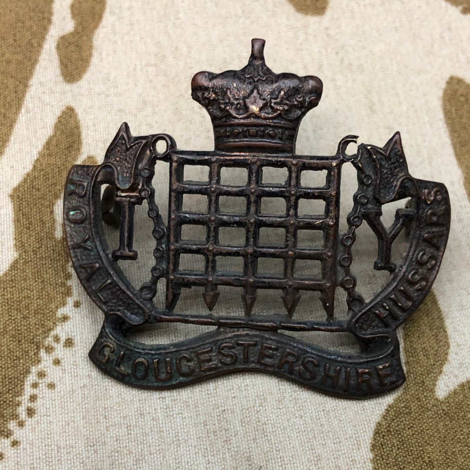 Original WW1 British Army Cap Badge - Royal Gloucestershire Hussars - The Militaria Shop