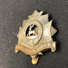 Load image into Gallery viewer, Genuine WW2 British Army Brass Cap Badge - Bedfordshire and Hertfordshire Regt. - The Militaria Shop