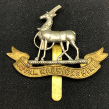 Load image into Gallery viewer, Original WW2 British Army Cap Badge - Royal Warwickshire Regiment - The Militaria Shop