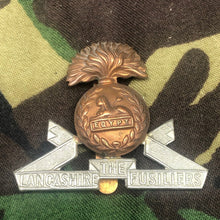 Load image into Gallery viewer, Original WW2 British Army Cap Badge - The Lancashire Fusiliers - The Militaria Shop