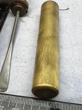 Load image into Gallery viewer, Original WW1 British Army SMLE Enfield Brass Oil Bottle - R&N Ltd Maker Marked - The Militaria Shop