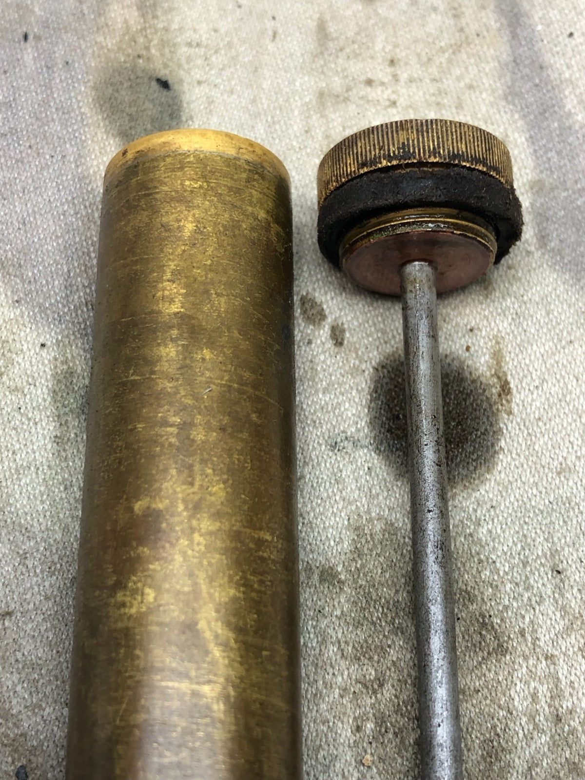 Original WW1 British Army SMLE Enfield Brass Oil Bottle - P-H Maker Marked - The Militaria Shop