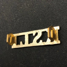 Load image into Gallery viewer, Original WW1 British Army Brass Shoulder Title KSLI King's Shropshire Light Inf - The Militaria Shop