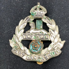 Load image into Gallery viewer, Genuine WW2 British Army Brass Cap Badge - East Lancashire Regiment - The Militaria Shop
