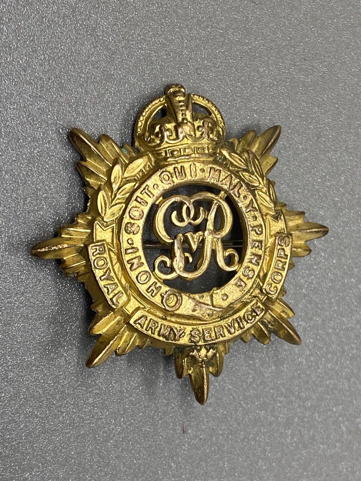 Original Ww1 British Army - Royal Army Service Corps Brooch 